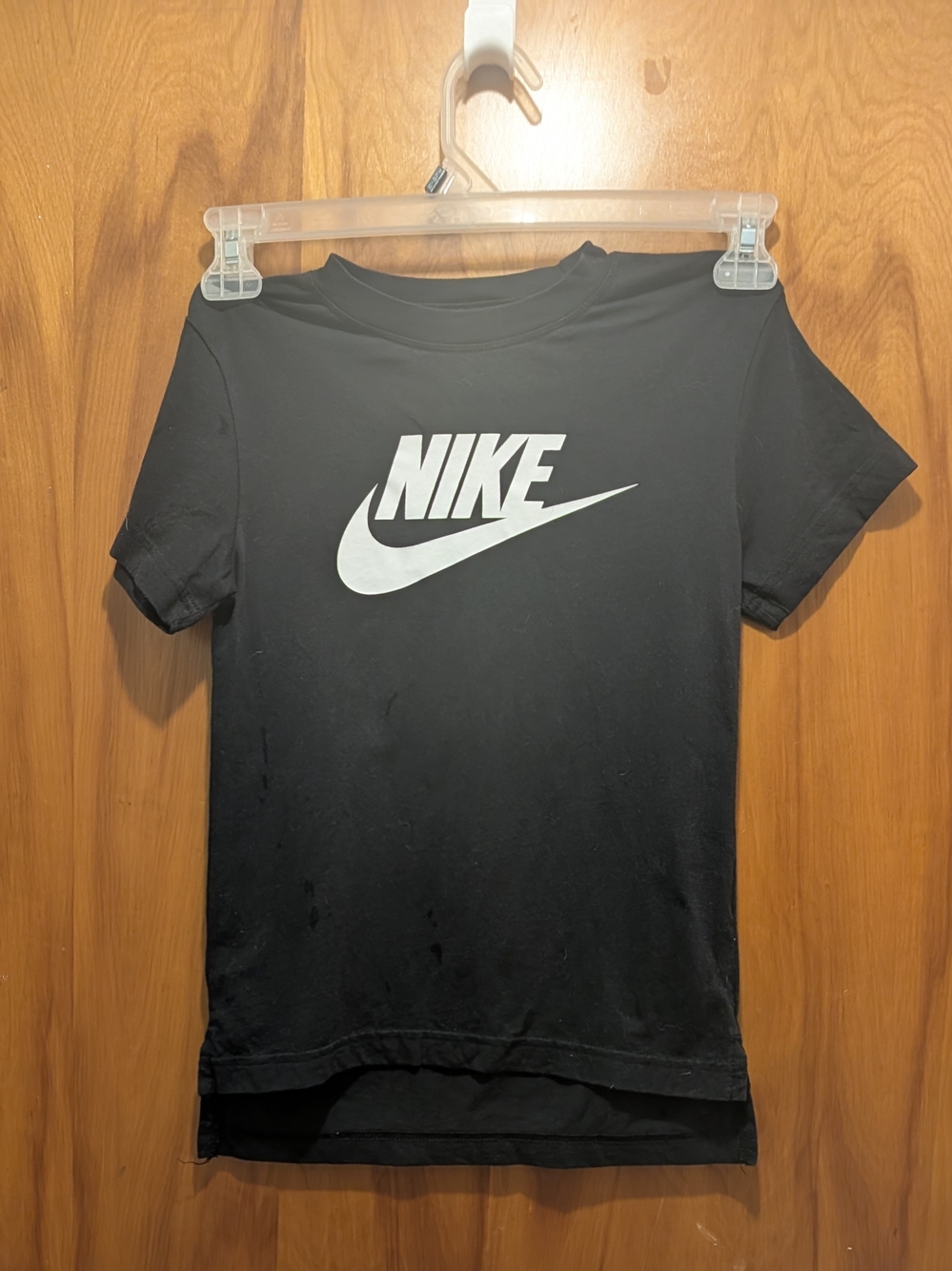 Nike Black Short-Sleeve Tee with White Swoosh Logo